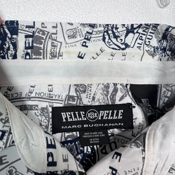 Pelle Pelle Marc Buchanan Shirt XXL AOP Mountain Ski Theme Long Sleeve Blue - Picture 4 of 13